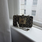 Meenakari filigree clutch bag[ antique gold ]