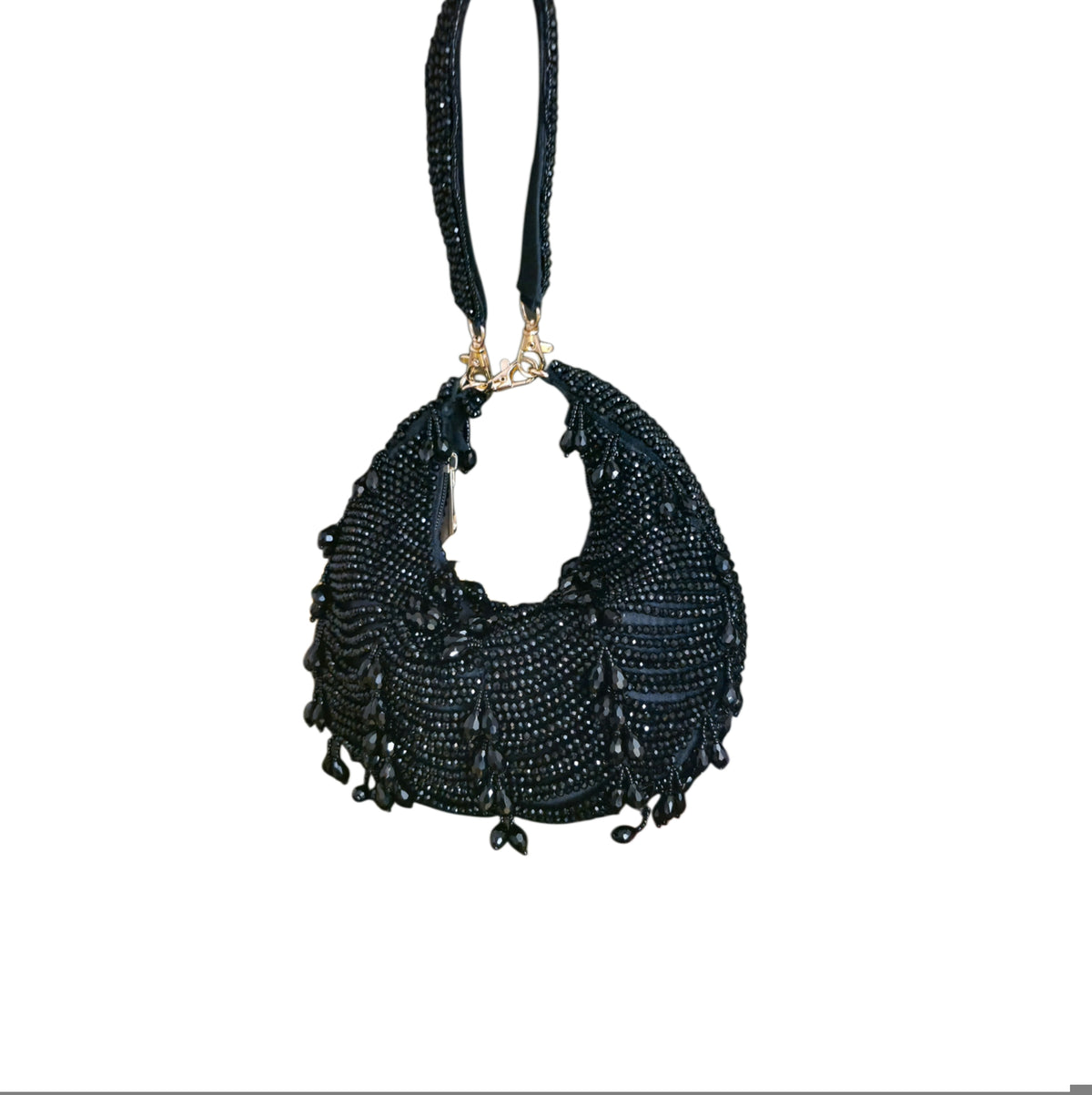 Crystal Droplet moon bag in [Black]