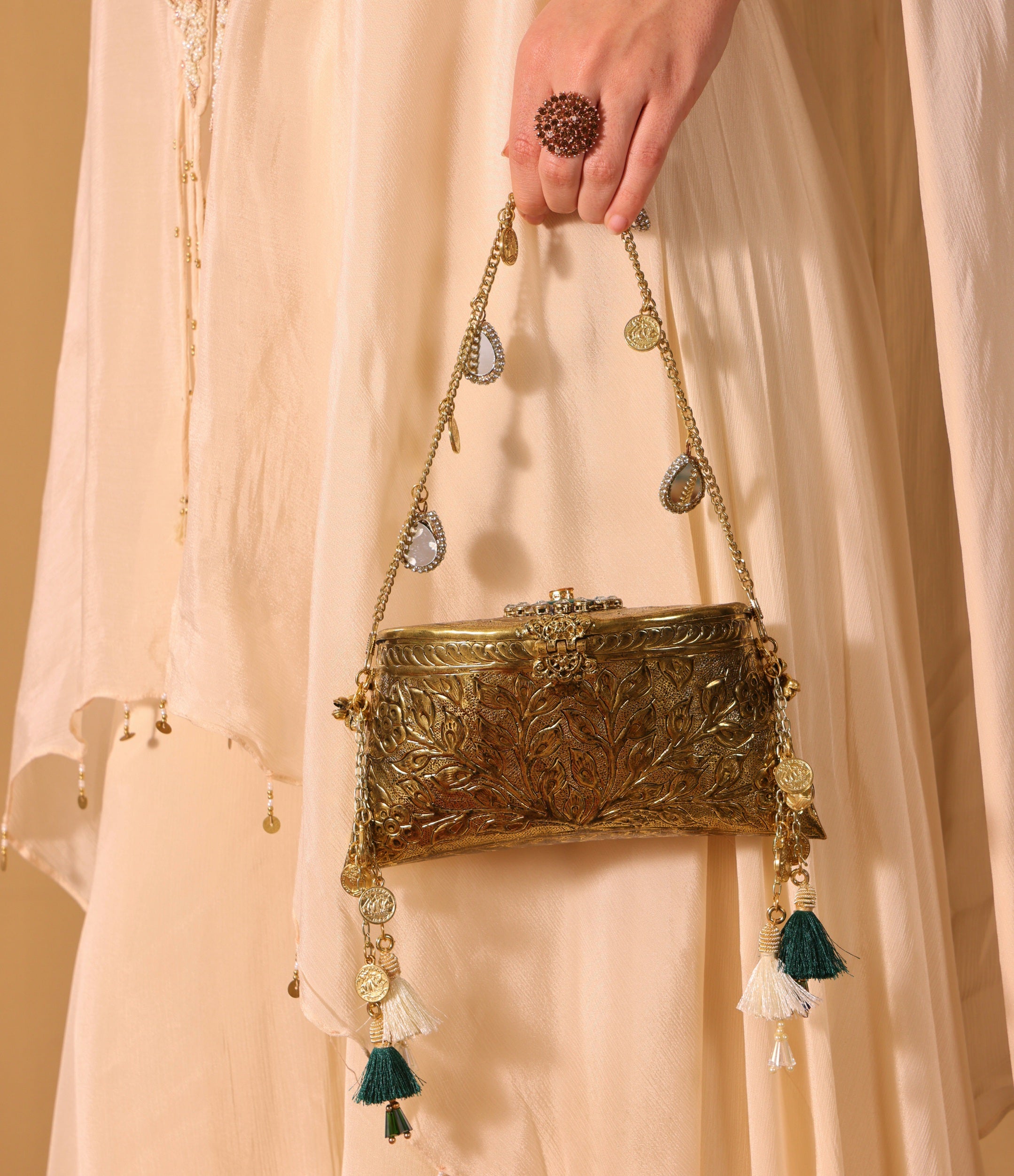 Ayca Mini Gold Bag