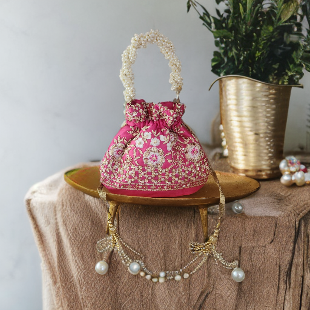 Floral Saga Potli Pink