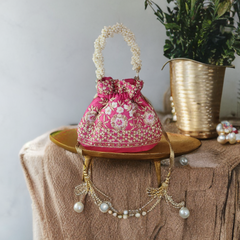 Floral Saga Potli Pink