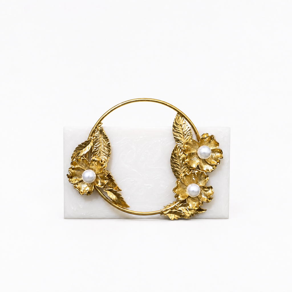 Floral leaf handle resin bag
