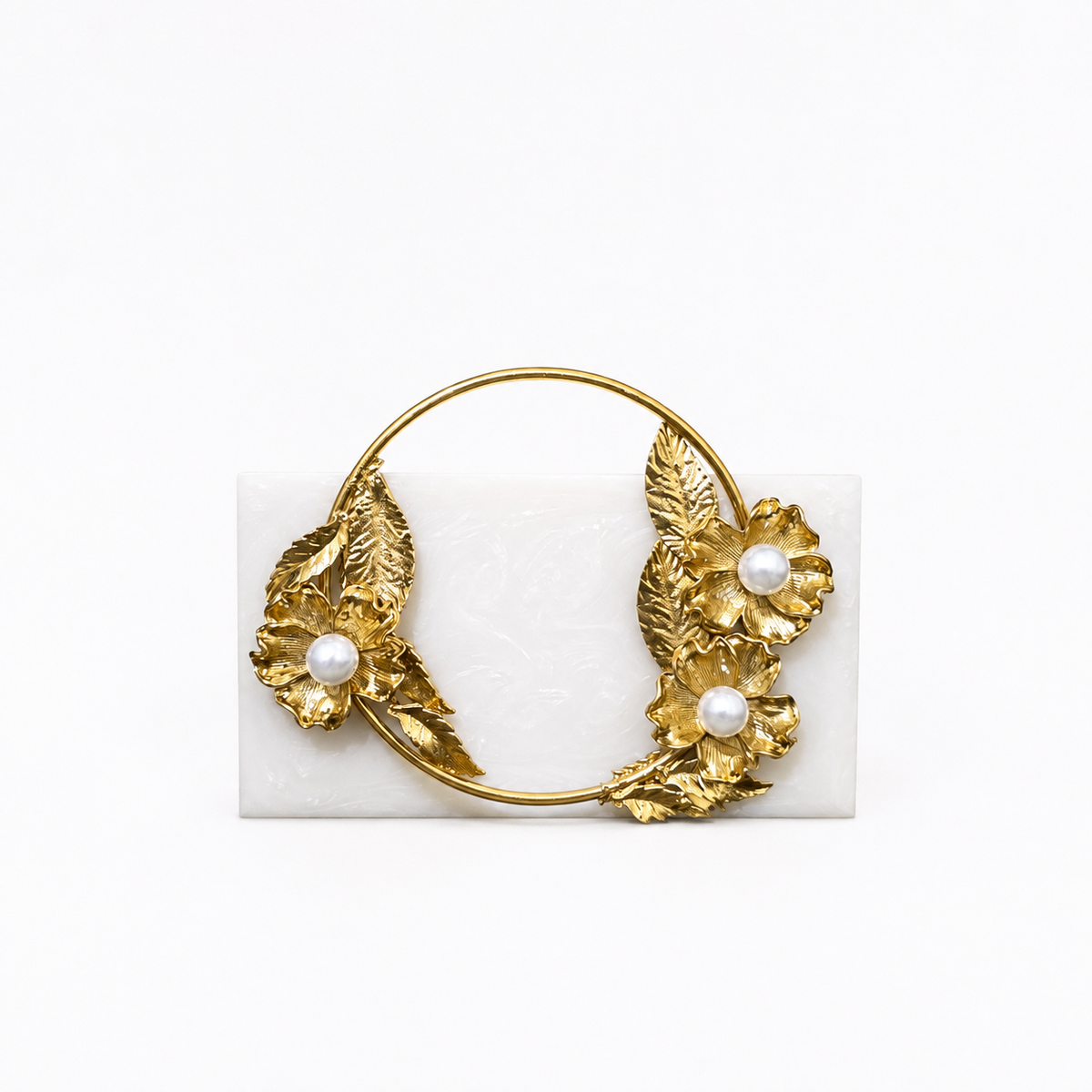 Floral leaf handle resin bag