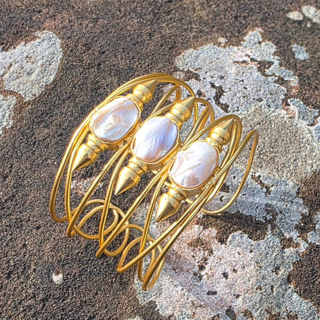 Pearl Arrow Cuff