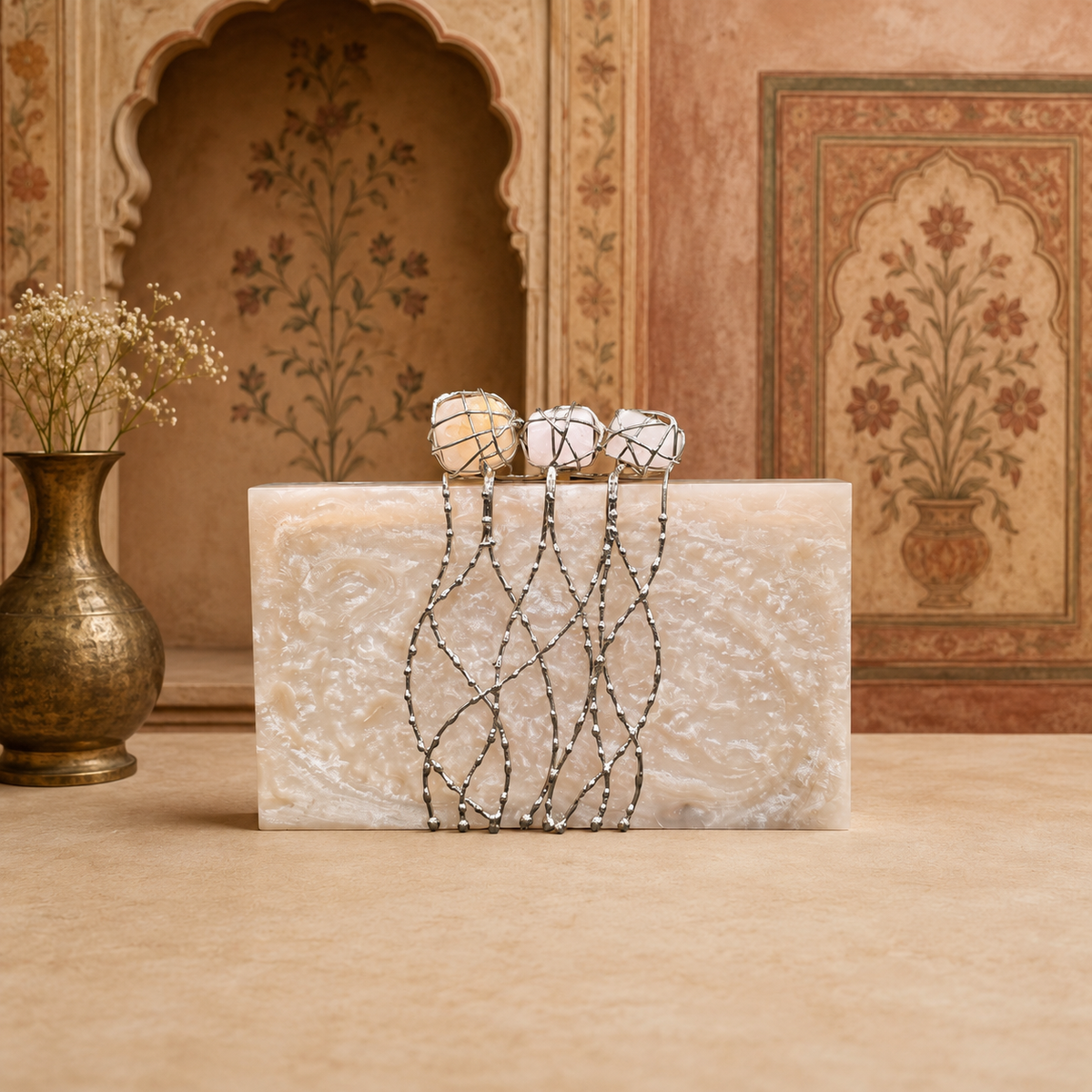 Three Stone Criss Cross Clutch