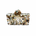 The Lotus Bee Clutch [ Black mother of pearl]