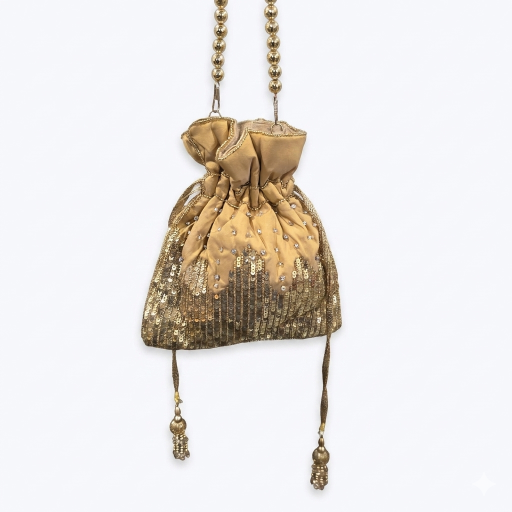 Gold Sequin Potli Secondary image