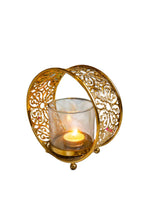 Floral Filigree Wheel mini glass Candle Stand