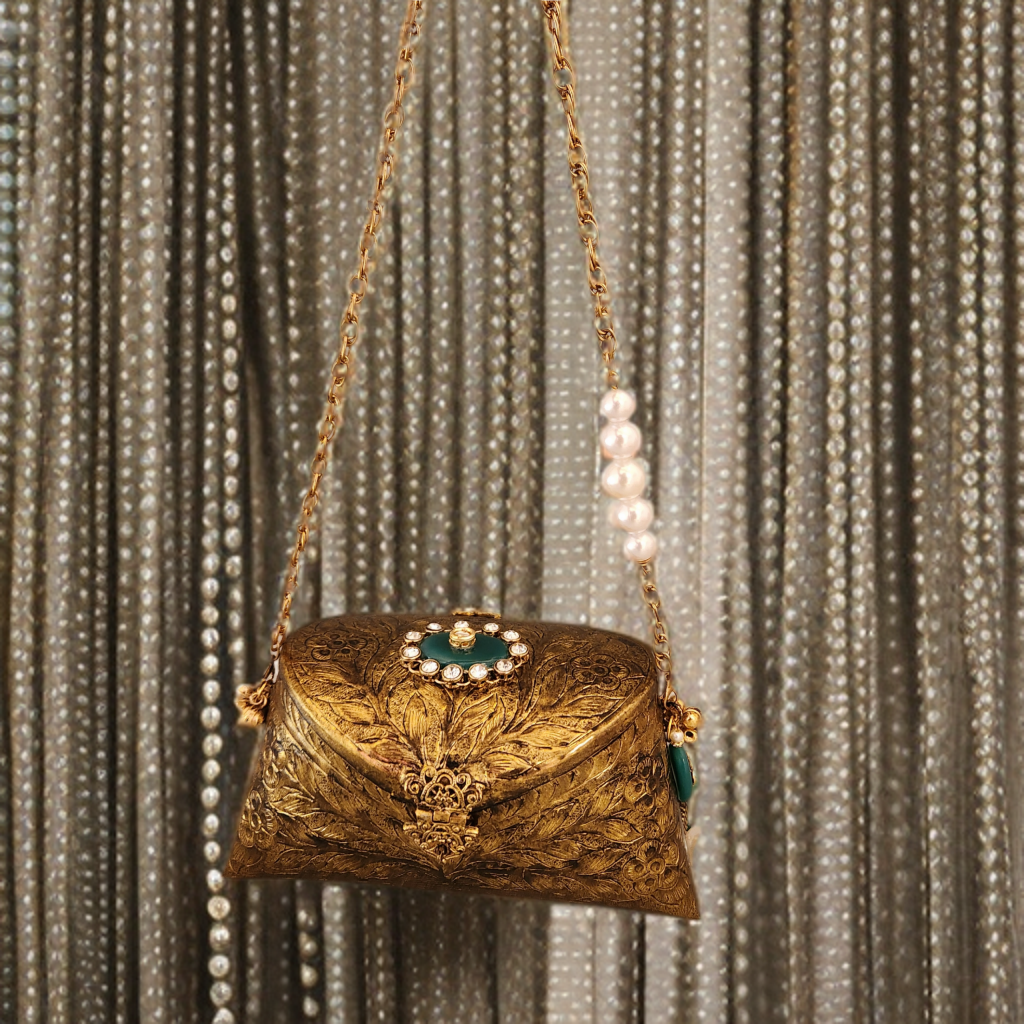Ayca Mini Gold Bag