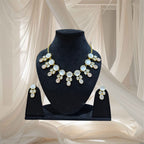 Agam Necklace Set in Chinese Opal Pink Quartz and Grey Monalisa