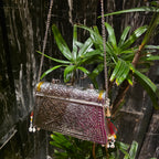 Multi meenakari bag with top brass handle
