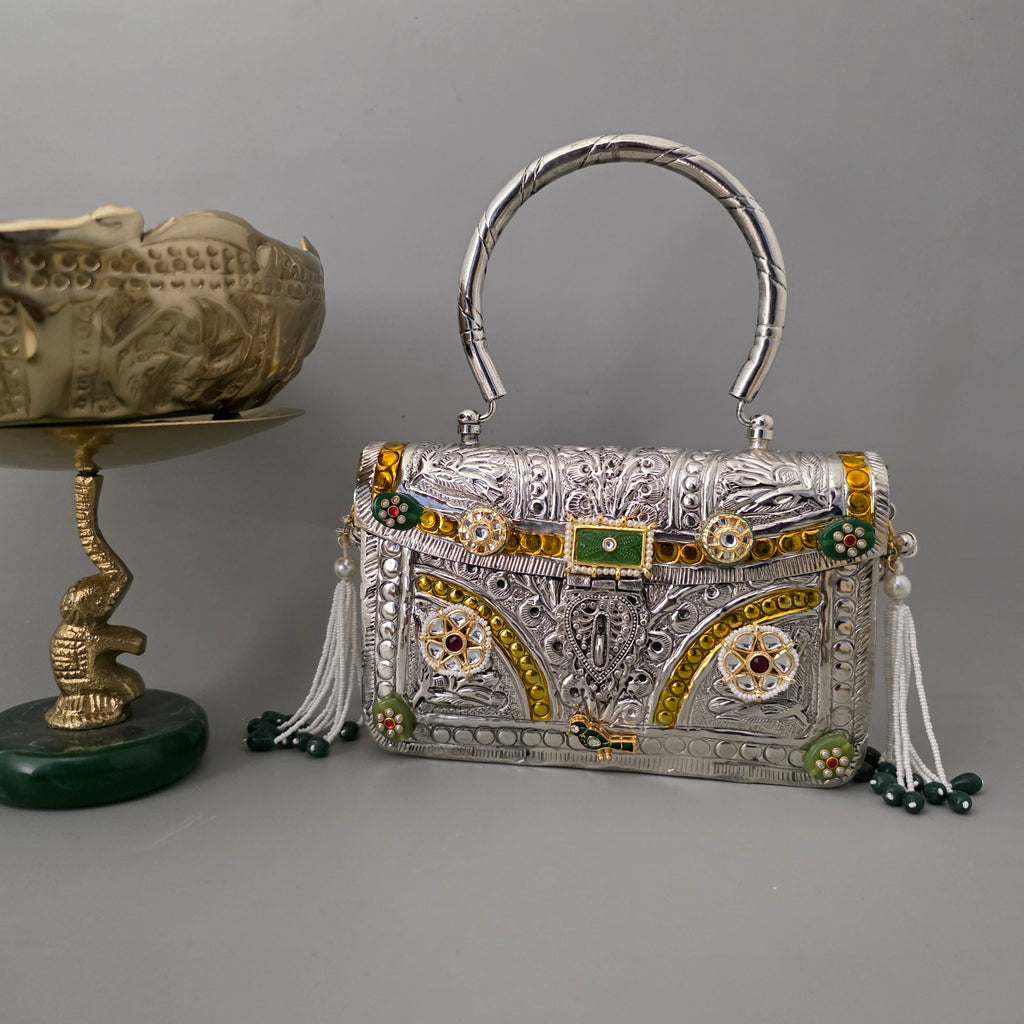 Vedika bag - gold with silver detailing