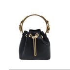 Floral handle bucket bag [black]