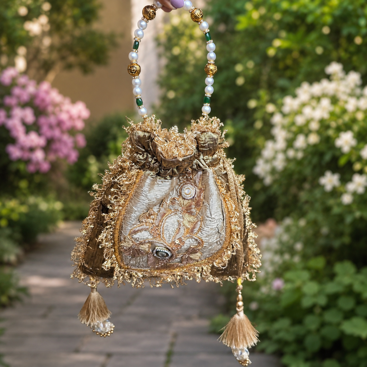 Kundan gota potli [ Antique gold ] Main image