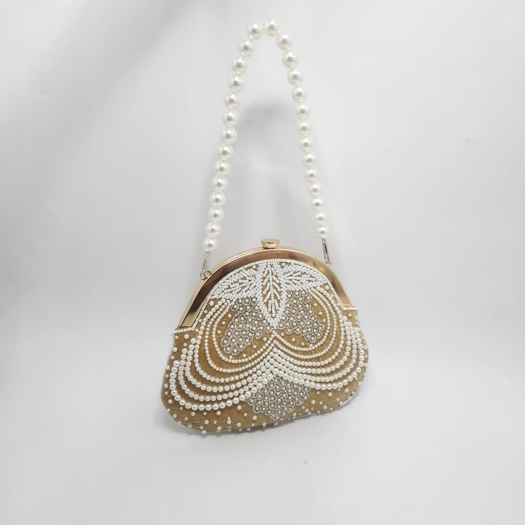 Rosette Cutch Bag in Peach
