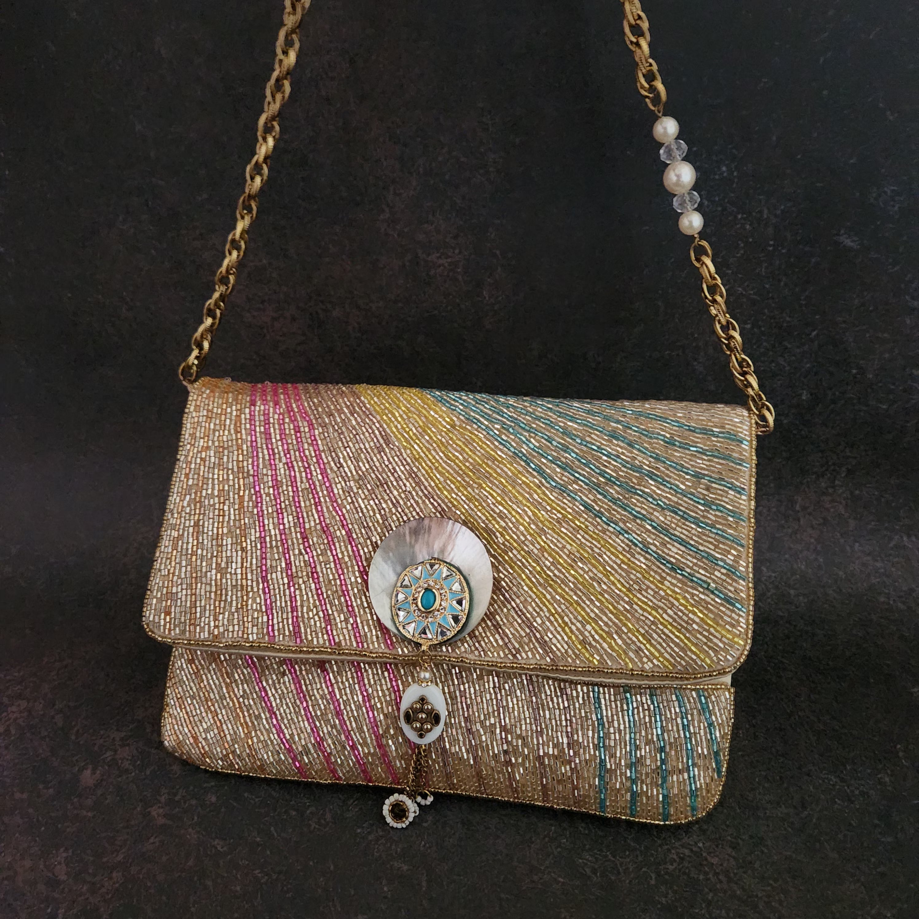 Multi Shade Hanging Broach Bag Main image