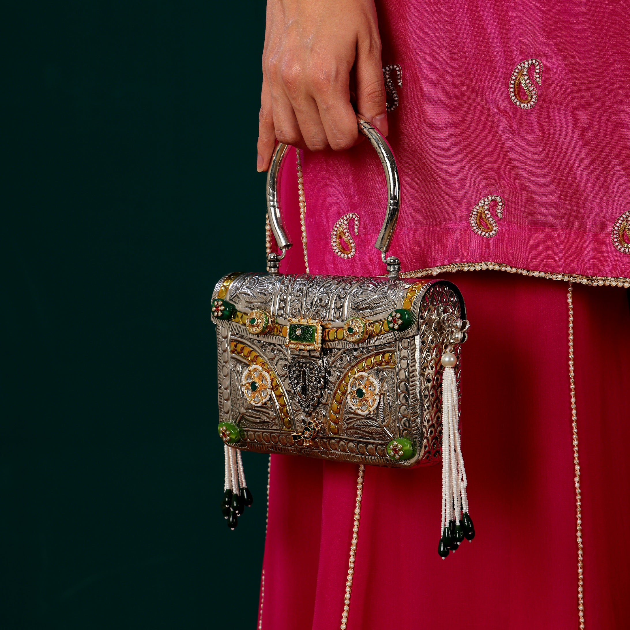 Vedika bag - gold with silver detailing Secondary image