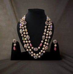 Multi shade multi Layer Stone Necklace