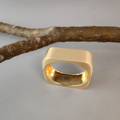 Square matte  gold cuff