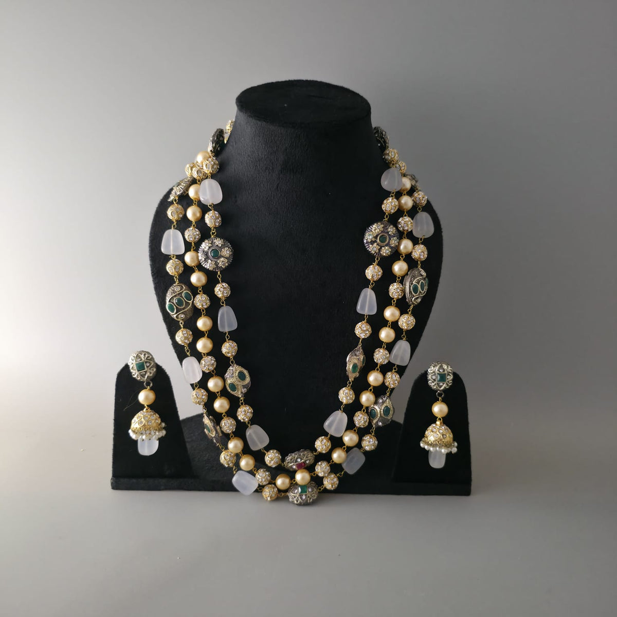 Grey shade multi layer mala