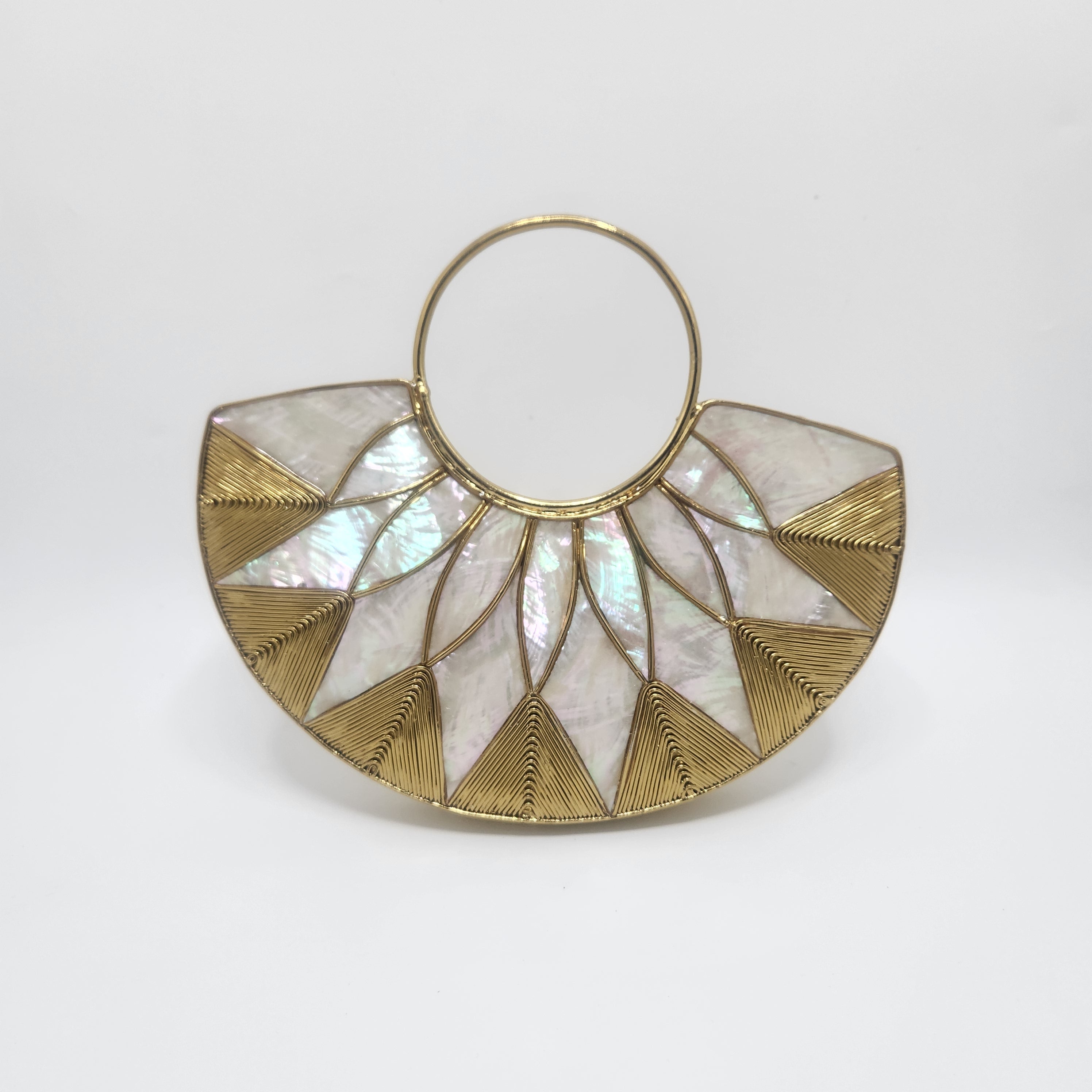 Aaliyah Bag (white  Mother of Pearl Bag in gold) Secondary image