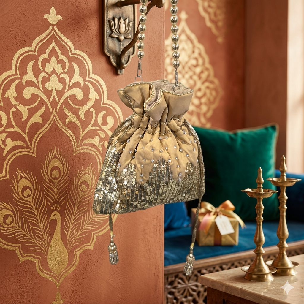 Gold Sequin Potli