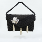 Nour Sea Shell Bead Bag in Black