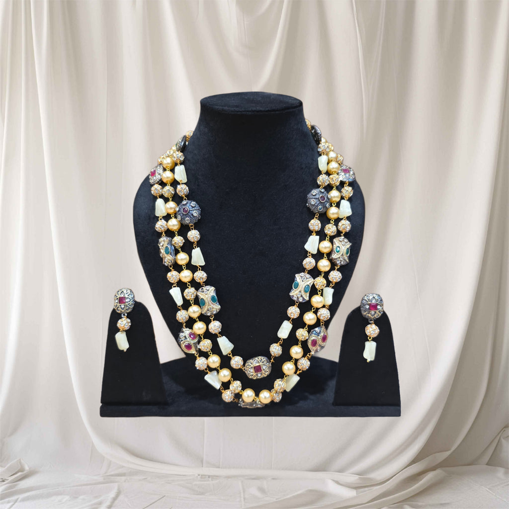 Shades of gold multi layer necklace