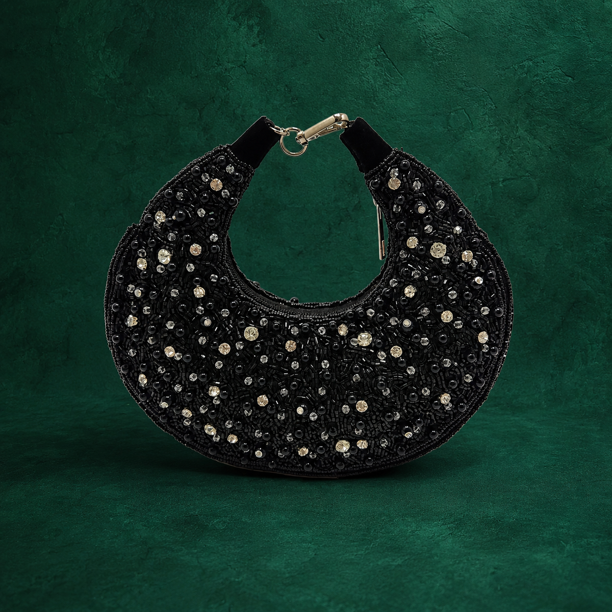 The Pearl Half Moon Bag - Black Main image