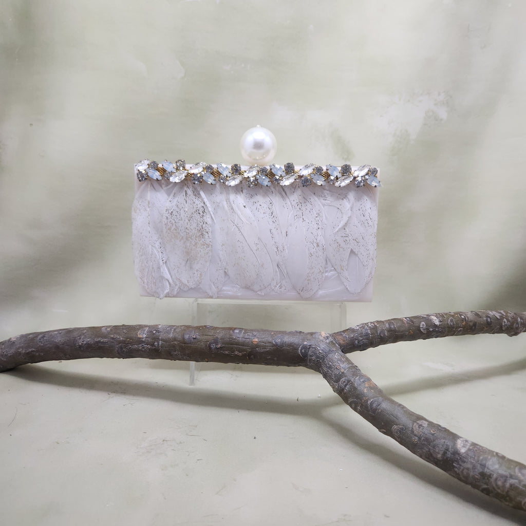 Paksh Clutch - Ivory white