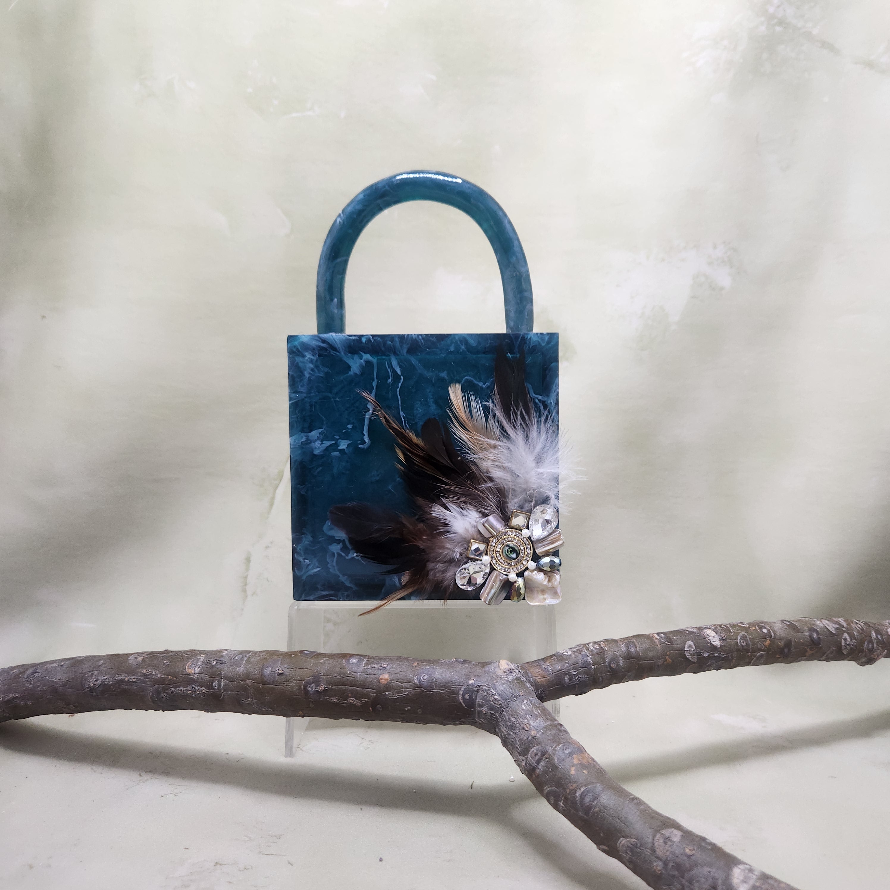Feather saga evil eye mini [ Emerald green] Secondary image