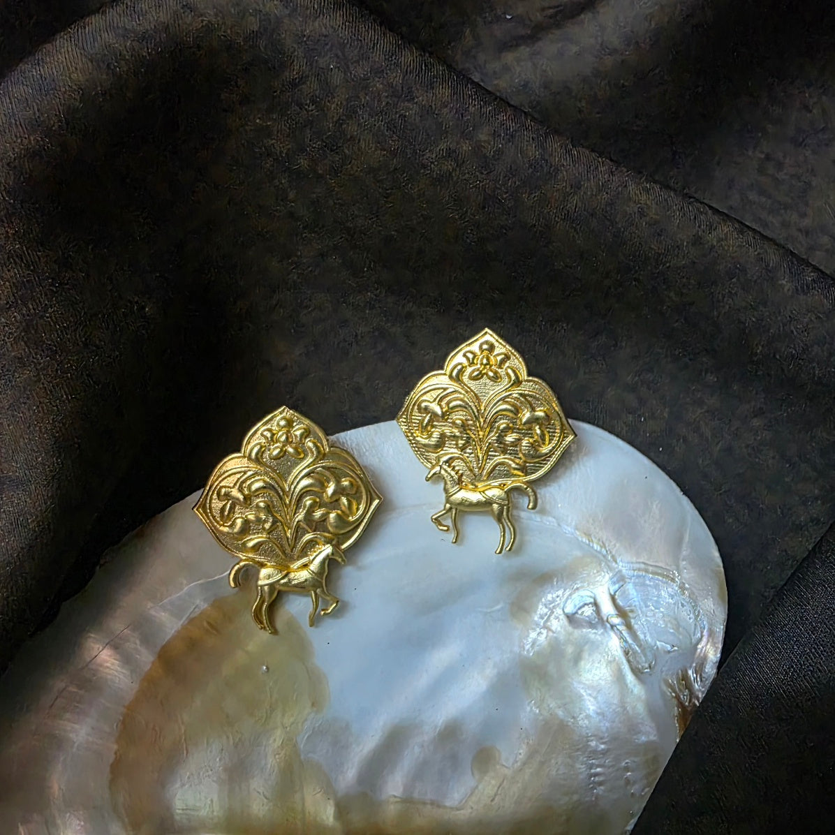 Horse filigree studs Main image