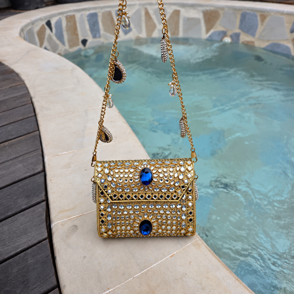 Ira Mini mosaic bag [Blue]