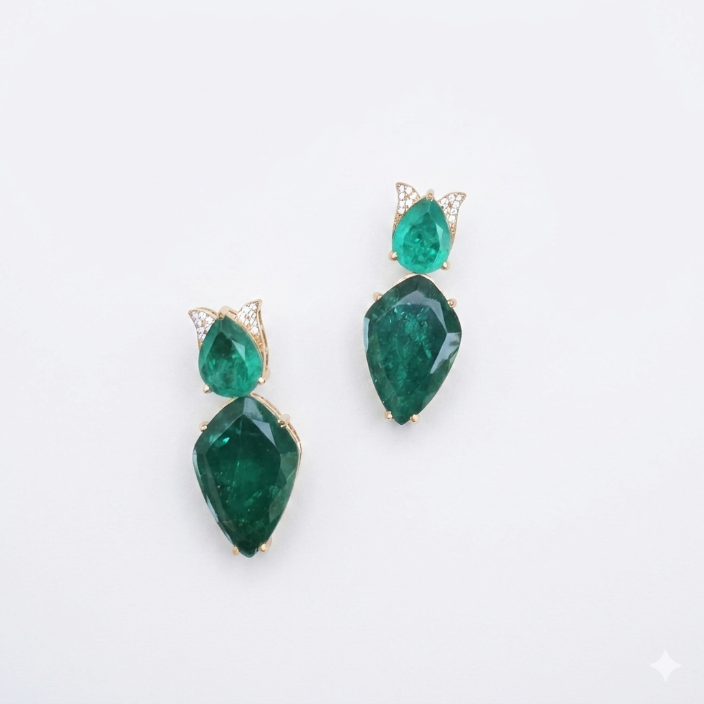 Emerald saga earrings