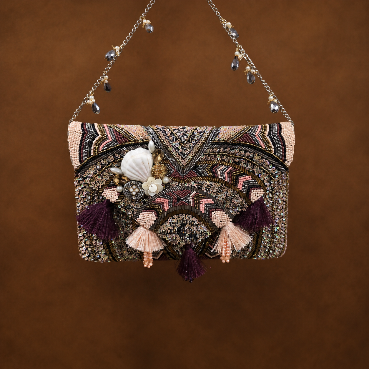 Laiba Flap Bag with embroidered beadwork Main image