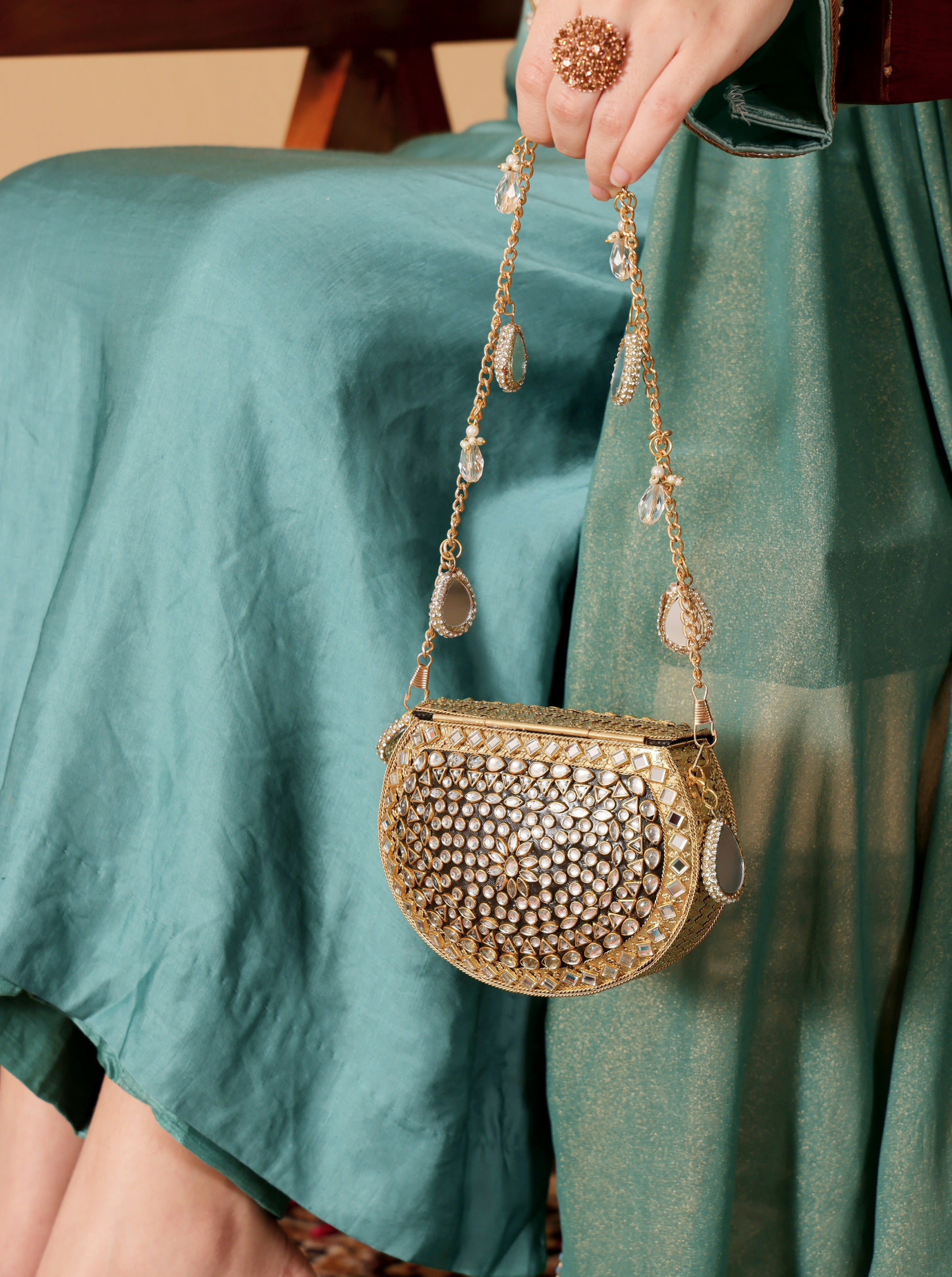 Mini kundan mosaic bag
