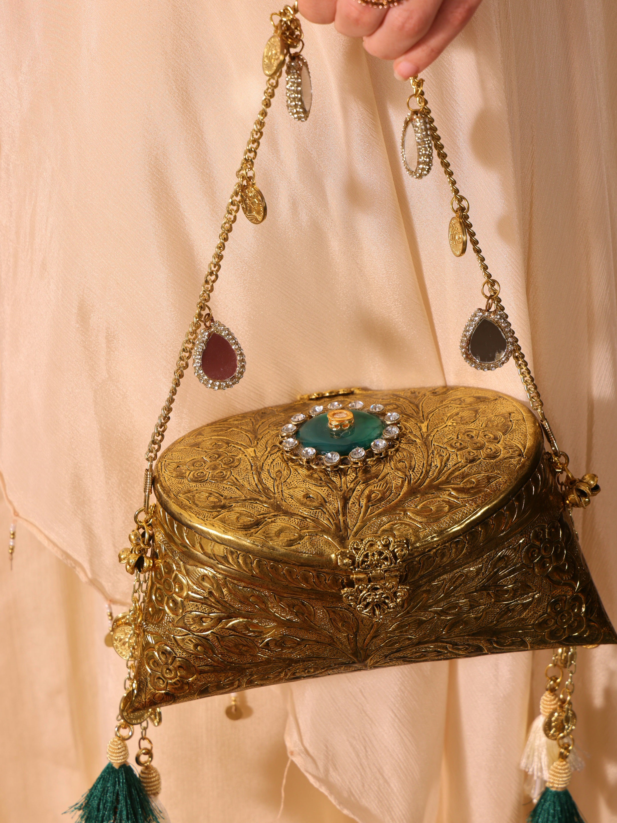 Ayca Mini Gold Bag