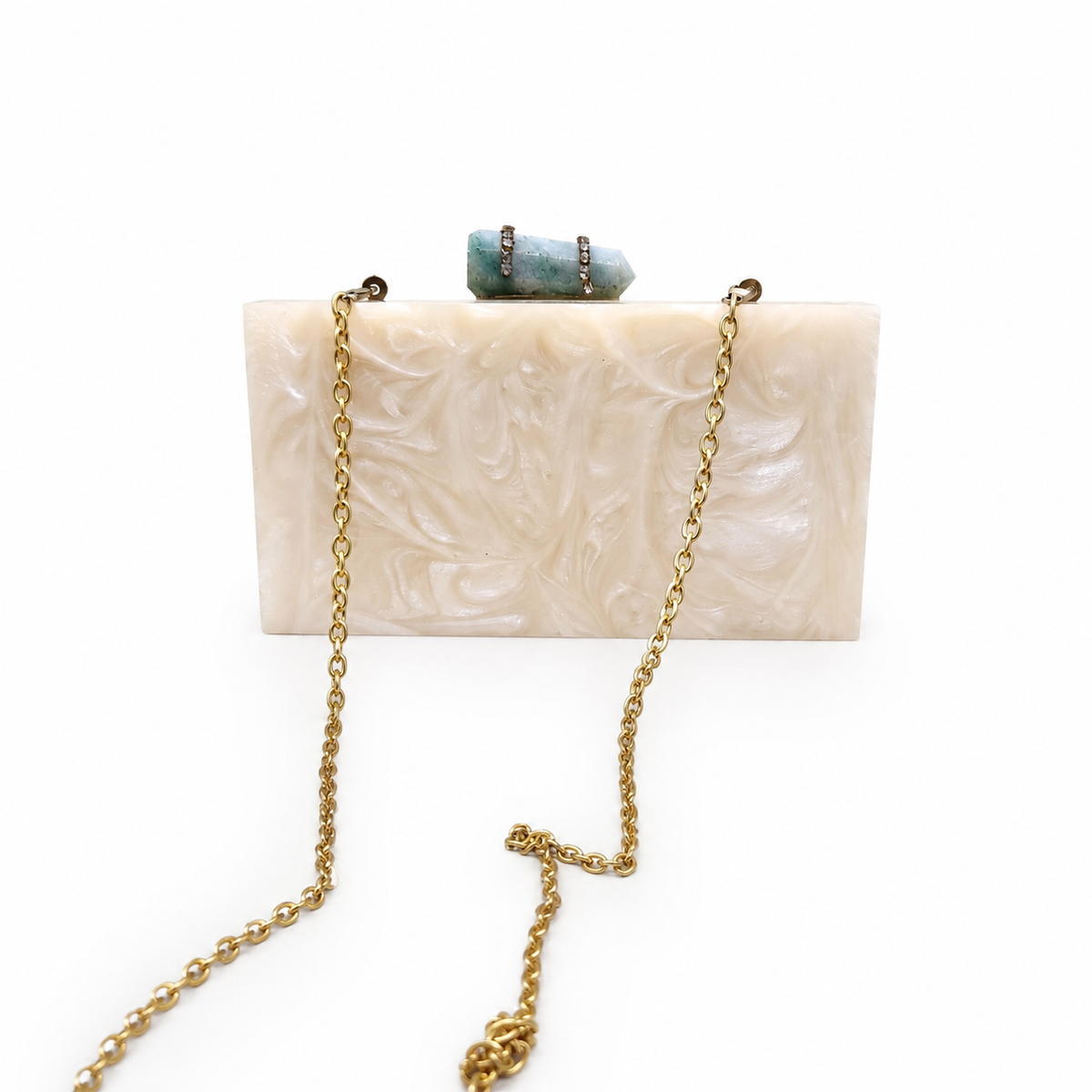 Morrocan Pearl Jaal Bag Beige with Gold Jaal