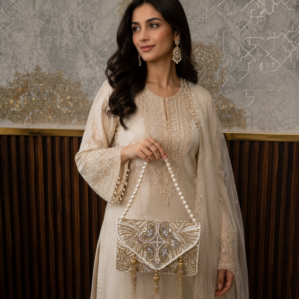Celestial Ivory Gold Bag Main image