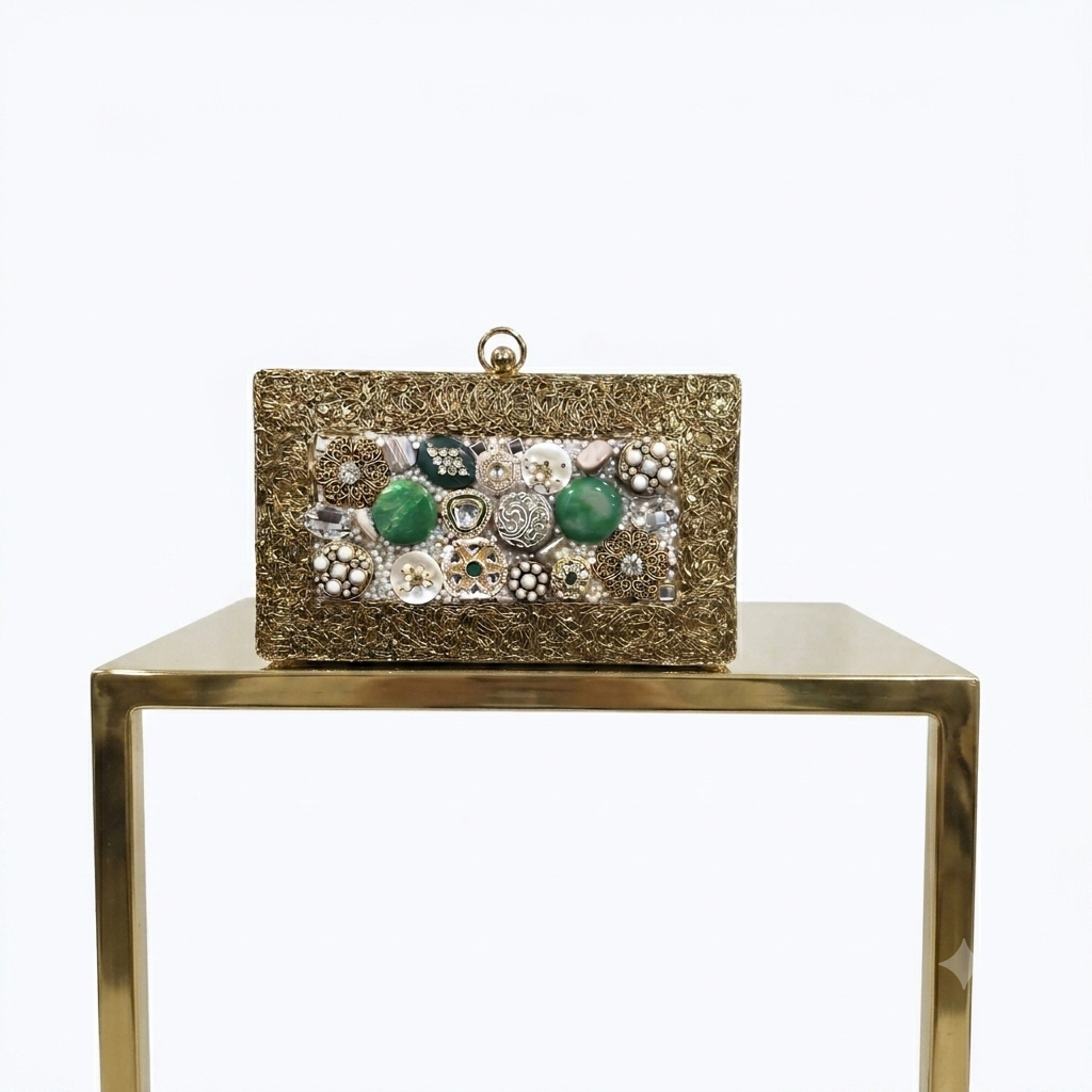 Stone and Kundan Mosaic Bag Secondary image