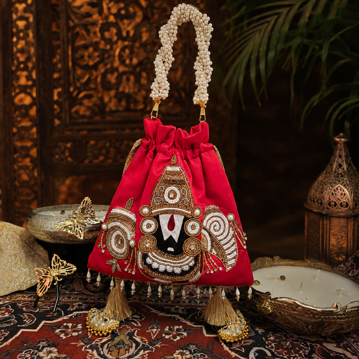 Tirupati potli bag in red Main image