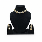 Polki zirconia sleek necklace set