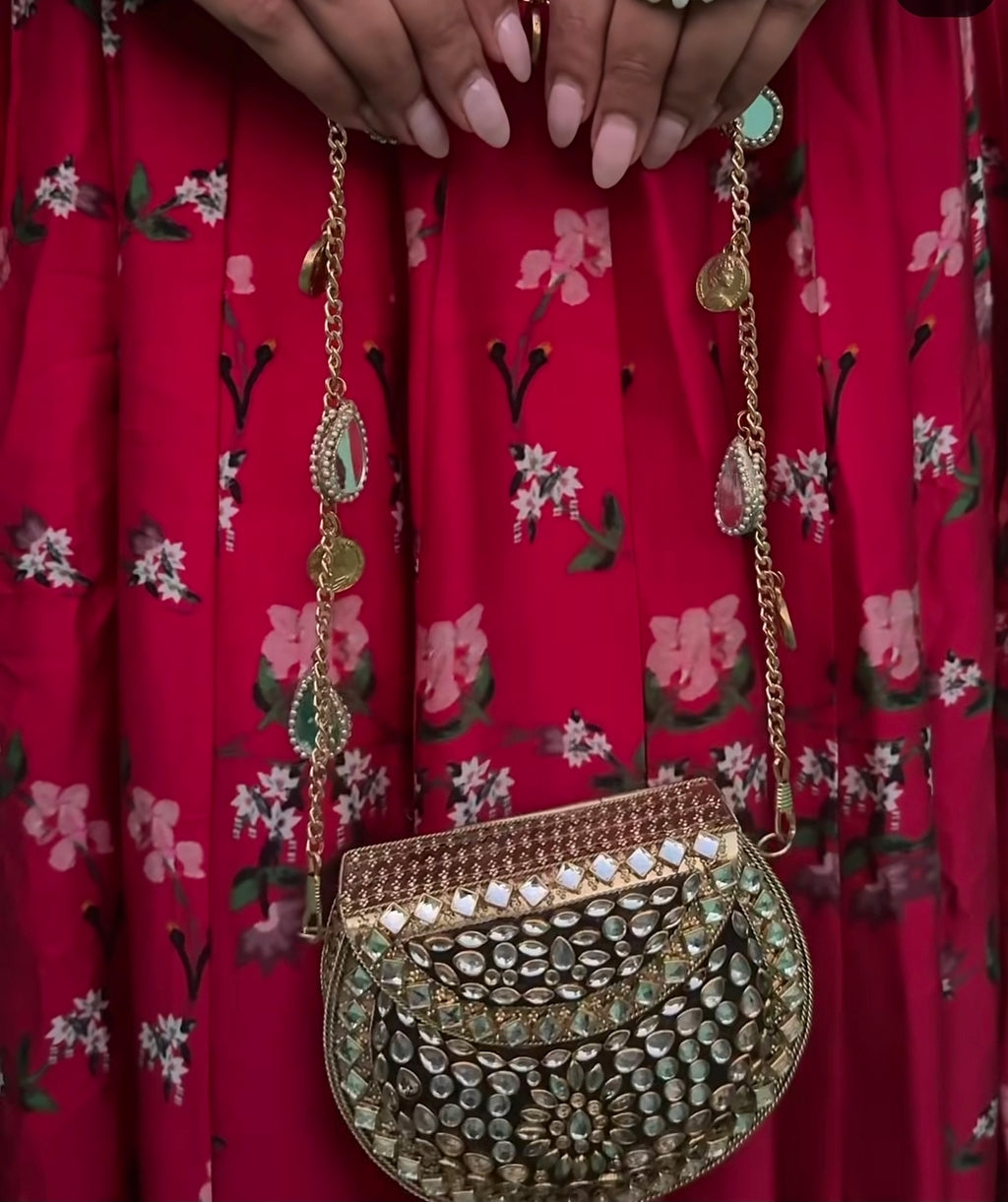 Mini kundan mosaic bag