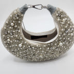 The Pearl Half Moon Bag - silver