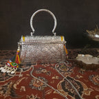 Multi meenakari bag with top brass handle