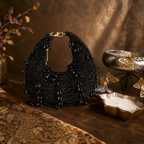 Crystal Droplet moon bag in [Black]