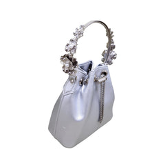 Floral handle bucket bag [silver]
