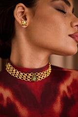 Labradorite ring chain choker