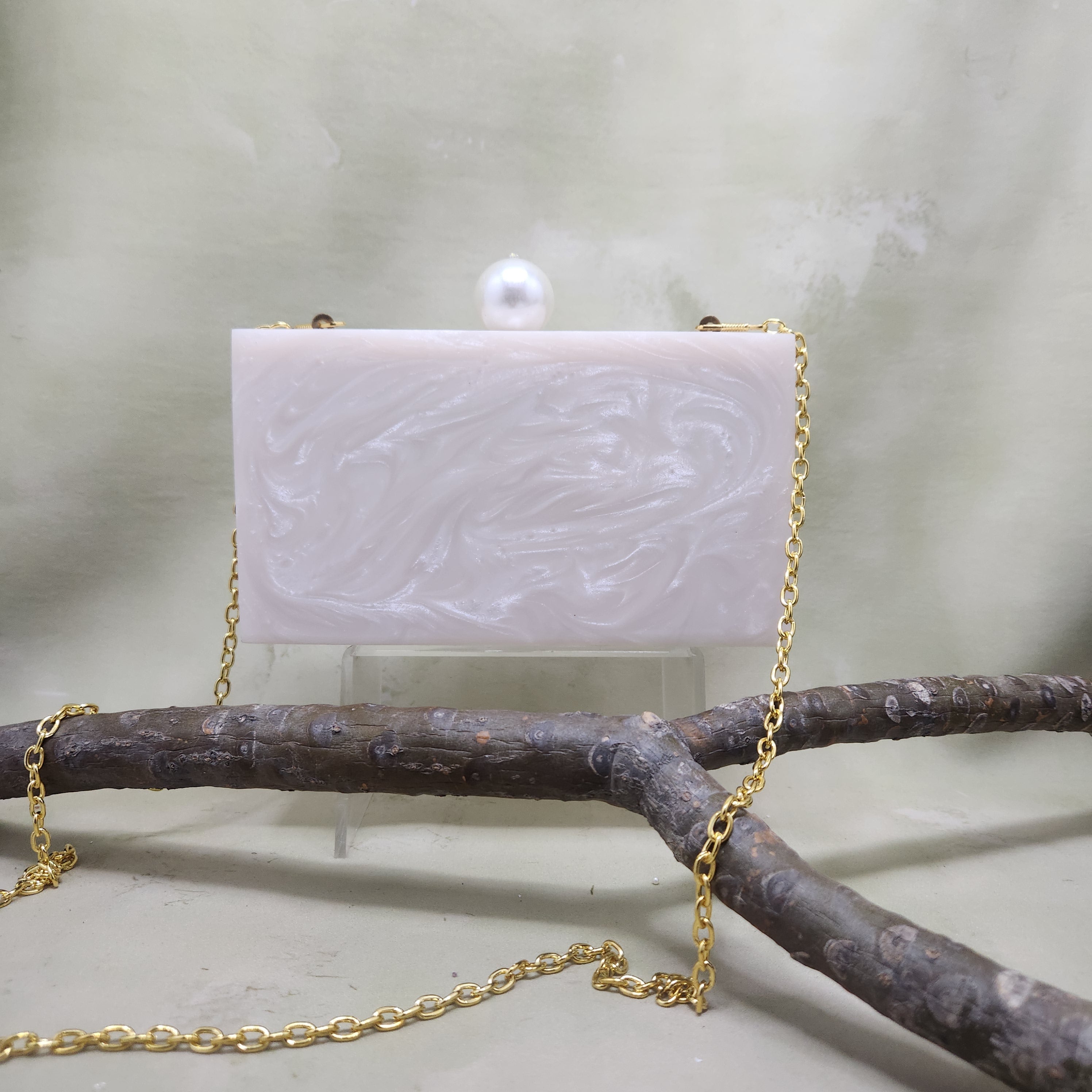 Paksh Clutch - Ivory white