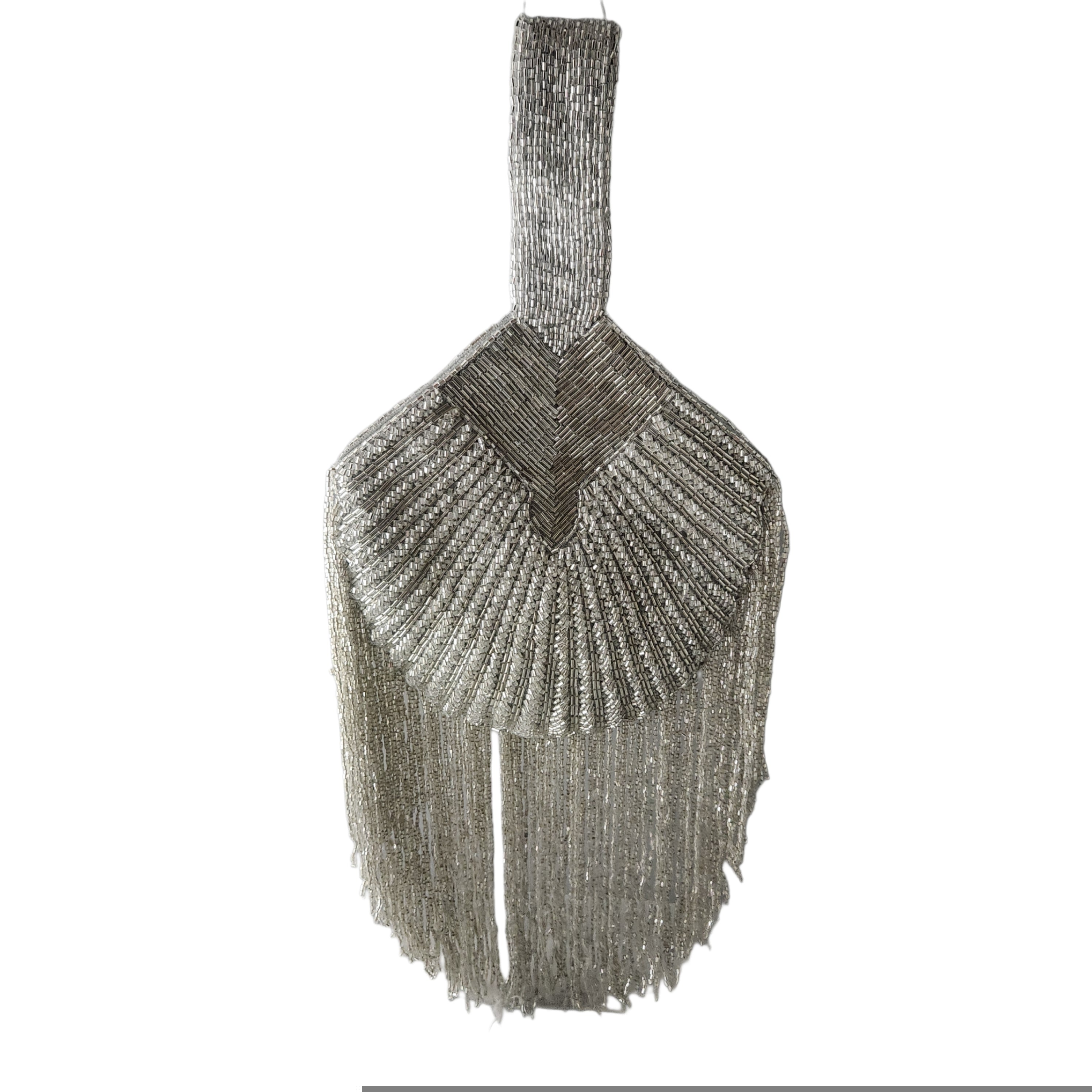 Falling cutdana bag in silver Secondary image
